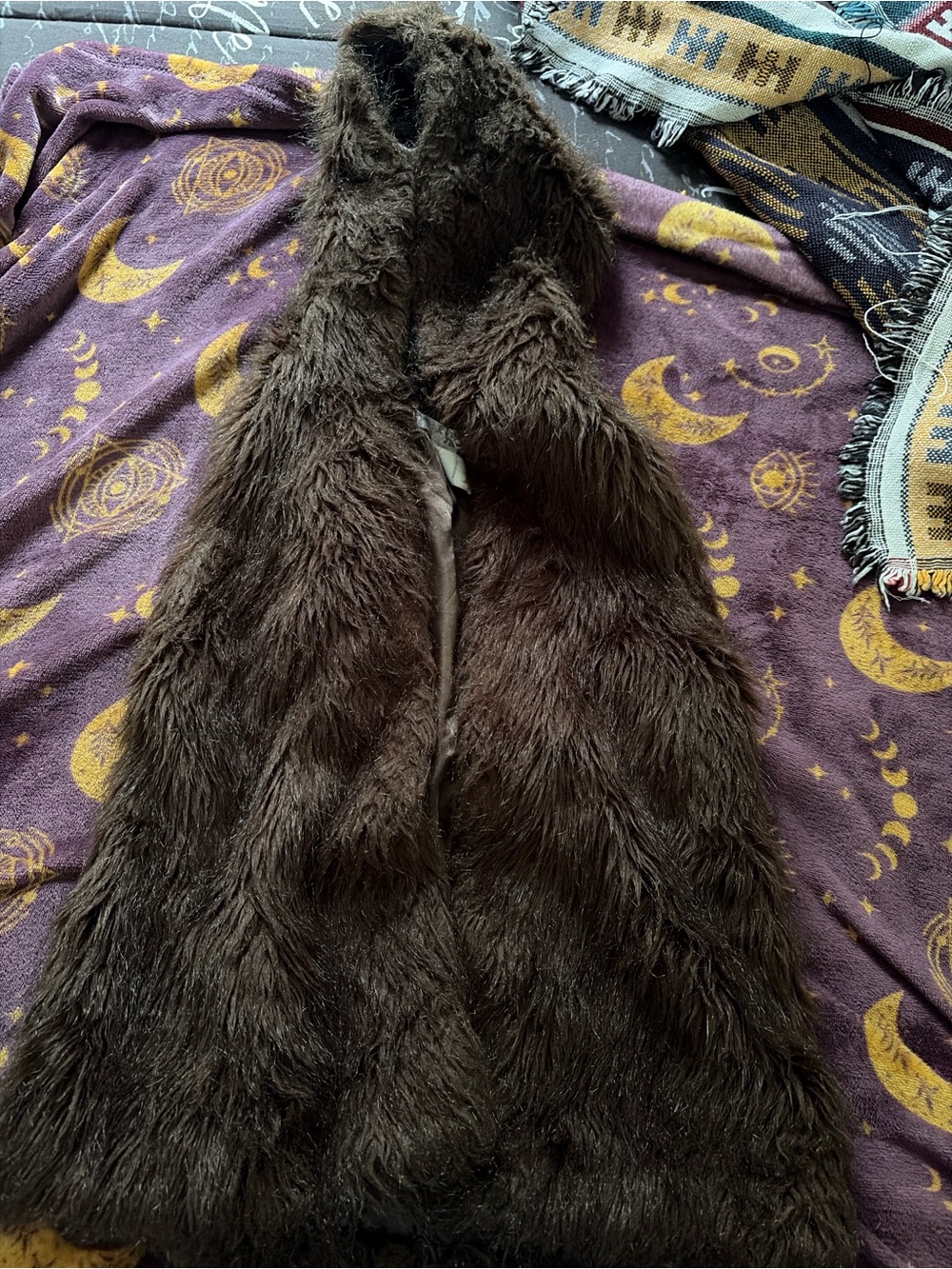 Kenar Dark Brown Faux Fur Teddy Vest